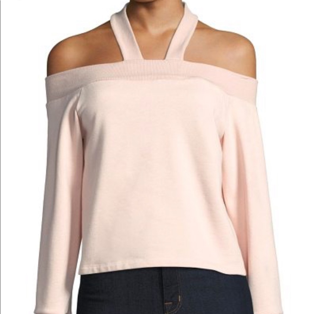 Rebecca Minkoff Demi sweatshirt off shoulder pink